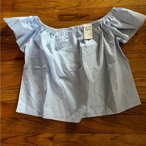Tabby Pin Stripe Blue Top main image 1